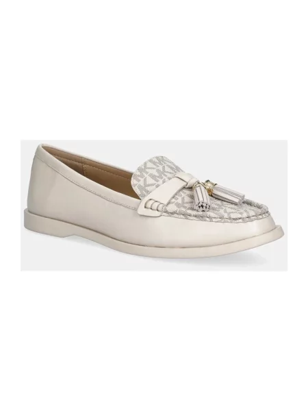 MICHAEL Michael Kors mokasyny skórzane Kiernan Loafer na płaskim beżowy