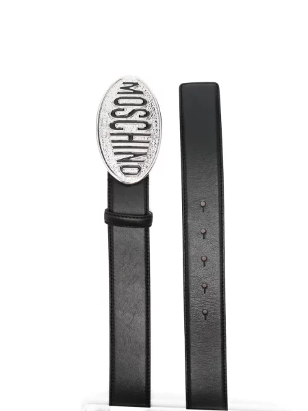 Curea Moschino din piele cu cataramă negru