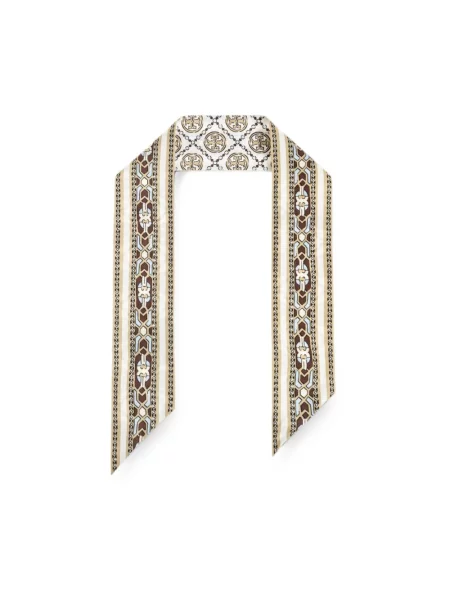 Szal Tory Burch wiązana beżowa