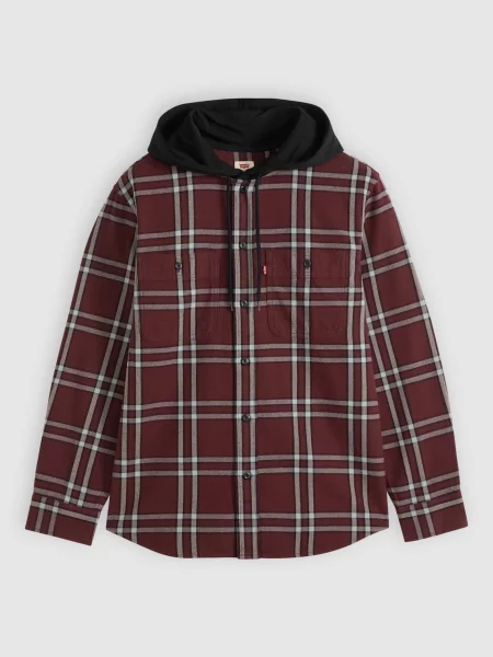LEVI'S ® Geacă de primăvară-toamnă CLASSIC roşu închis / negru alb