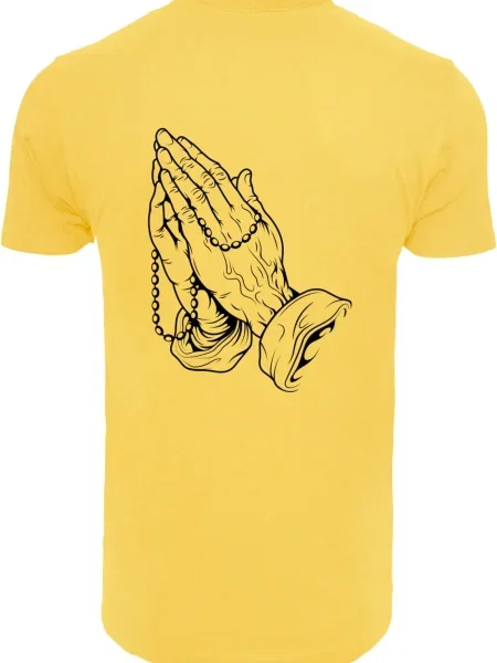 Mister Tee Tricou Pray Hands galben negru