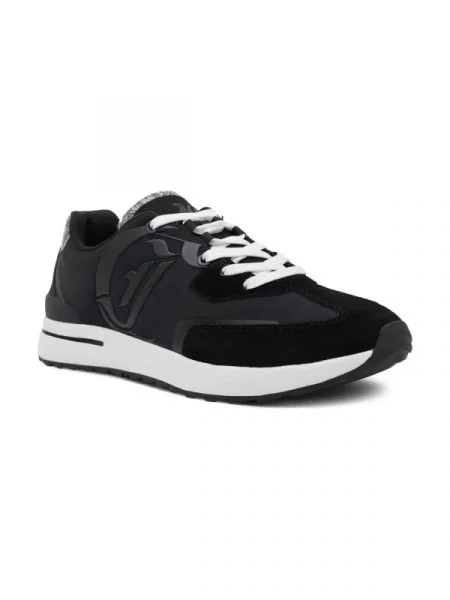 Just Cavalli Sneakers cu adaos de piele negru