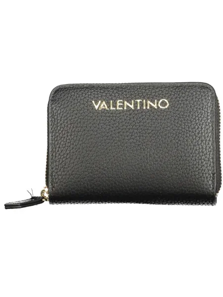 Lniany portfel Valentino z logo czarny