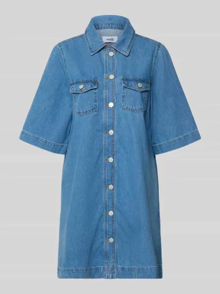 Sukienka dżinsowa z na piersi model Mira' Mbym niebieska