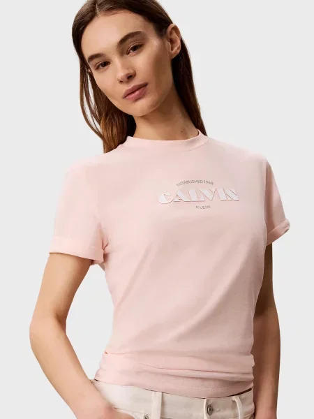 Классическая футболка Calvin Klein Jeans розовая
