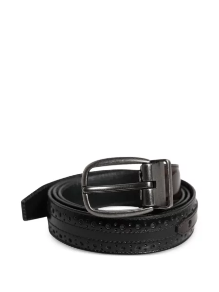 Bőr öves brogue cipő Dolce & Gabbana fekete