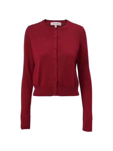 Cardigan Carolina Herrera cu decolteu rotund roșu