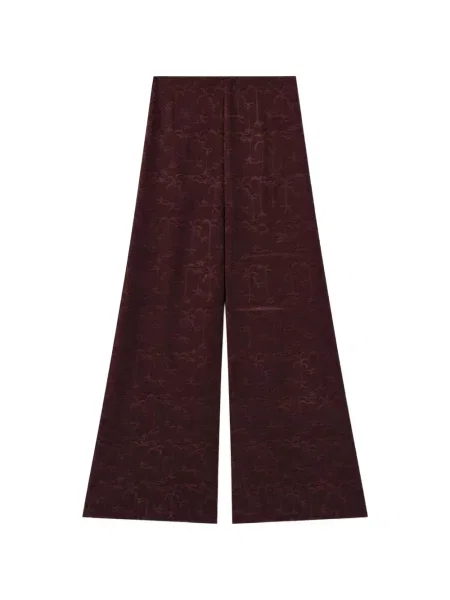 Pantaloni Retori din jacard maro