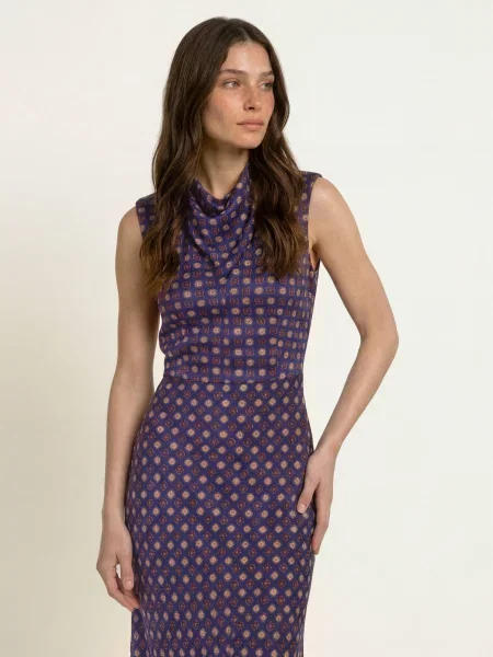 Claudie Pierlot Sukienka blau beżowa