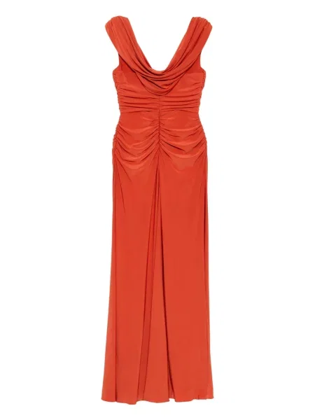 Rochie Amsale din satin de costum portocaliu