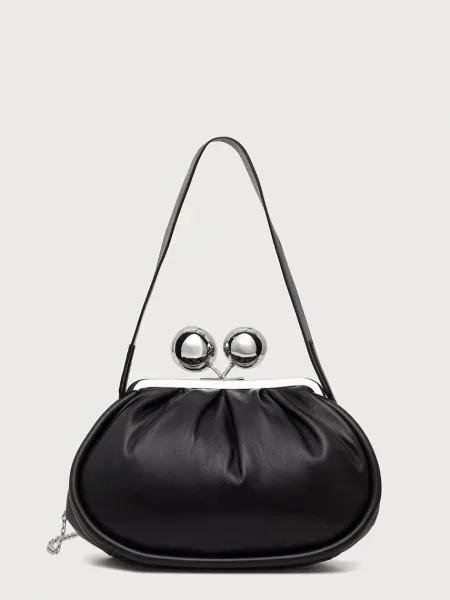 Weekend Max Mara μικρή τσάντα γυναικεία δερμάτινη MILVANEW μαύρο