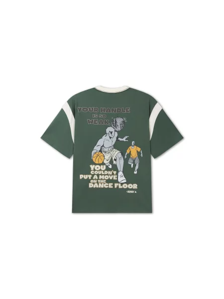 Tricou Dancefloor gri deschis / verde stuf / negru alb