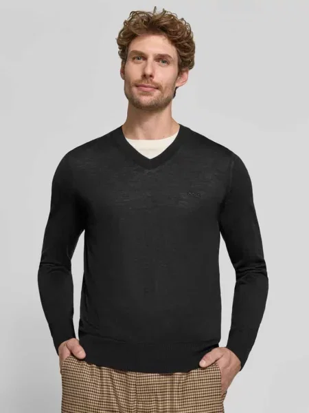 BOSS sweter wełniany H-Melba-L czarny