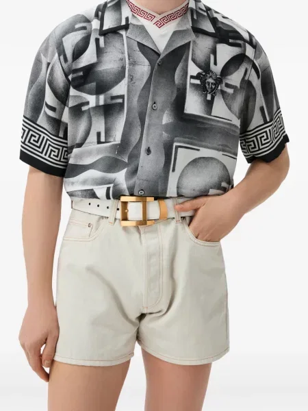 Cămașă Versace de mătase negru