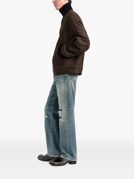Geacă bomber Maison Margiela cu model herringbone maro