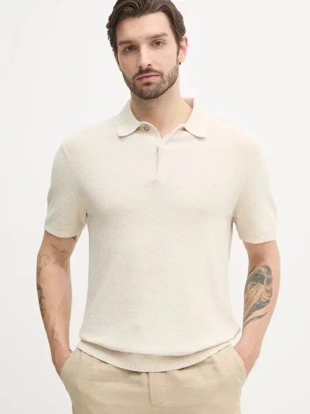 Calvin Klein tricou polo din in bej