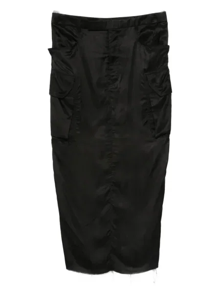 Spódnica midi Rick Owens do kolan czarna