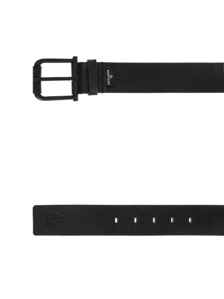 Curea Stone Island din piele cu strasuri negru