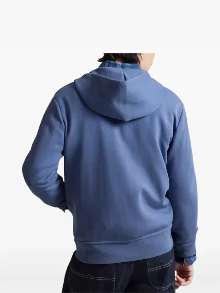 Плетен суичър с качулка Polo Ralph Lauren синьо