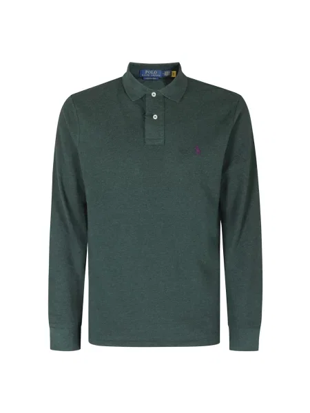 Dzianinowa koszulka polo Polo Ralph Lauren z długim rękawem zielona