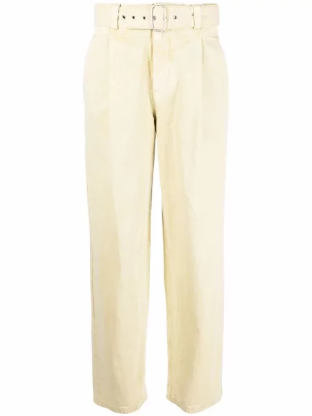 Pantaloni Jil Sander plisate galben