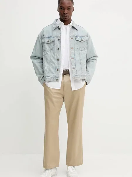 Guess Jeans koszula regular z kołnierzykiem button-down biały