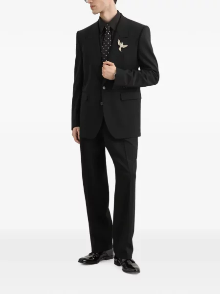 Cămașă Dolce & Gabbana din poplin negru