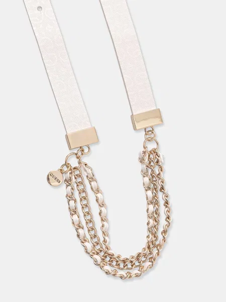 Guess pasek LIBBY beżowy