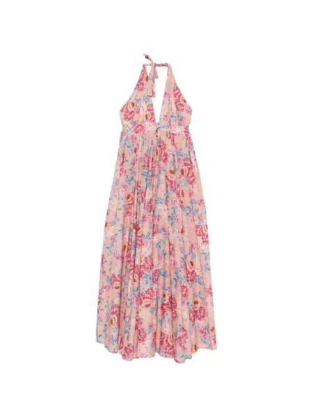 Rochie maxi Anjuna cu model floral cu imagine roz