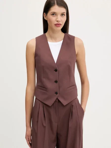 HUGO vestă un singur rand de maro