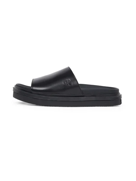 Natikači Calvin Klein Jeans Flat Molded Sandal Slide črna