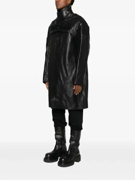Palton Rick Owens din piele negru