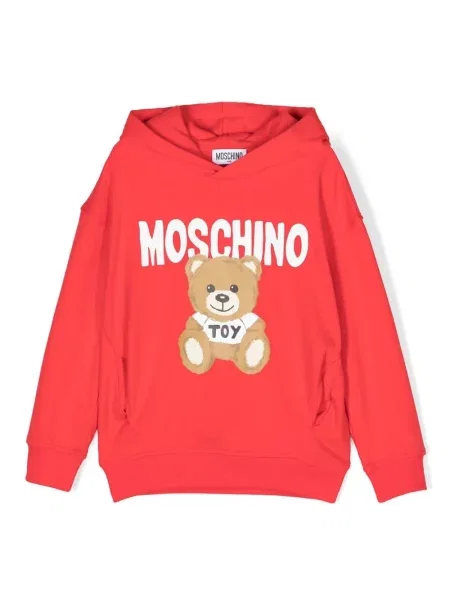 Bluza z kapturem dziecięca Moschino czerwona