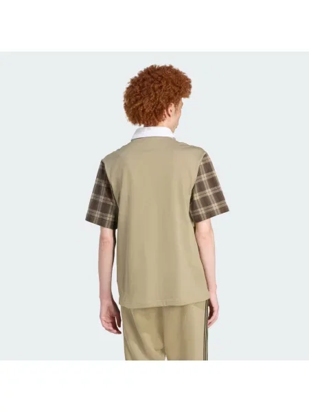 ADIDAS ORIGINALS Tričko Tartan khaki / olivová bílá