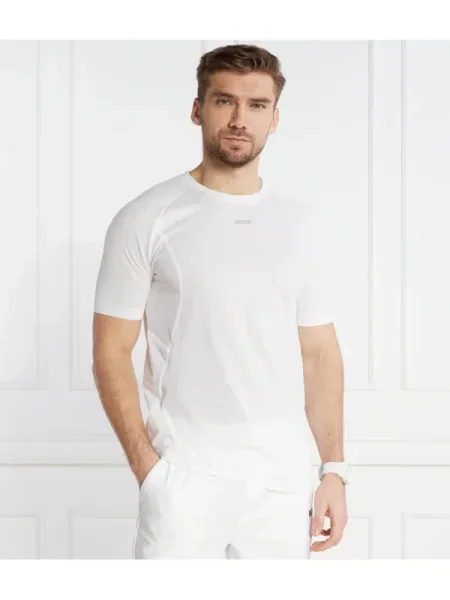 BOSS GREEN Tricou Tee Active 1 | stretch alb