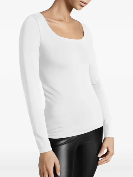 Lung top Wolford tricotate alb