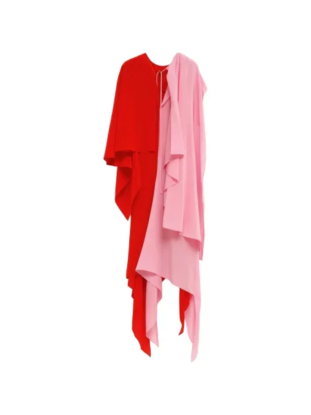 Rochie Jw Anderson de mătase asimetrică roșu