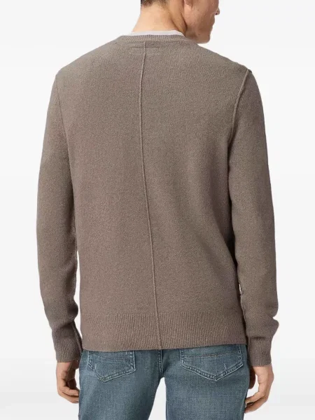 Pulover Allsaints cu decolteu rotund gri