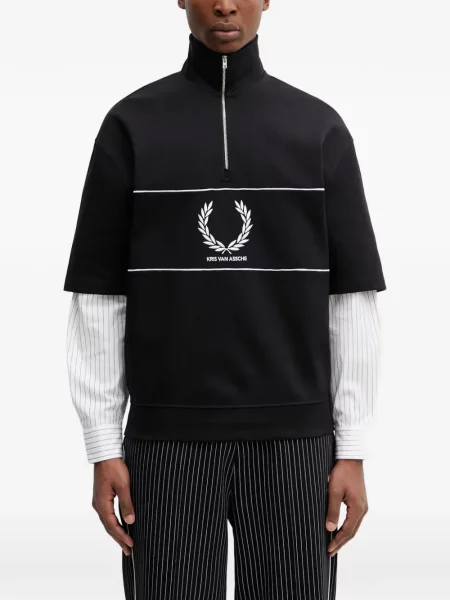 Hanorac cu fermoar Fred Perry negru
