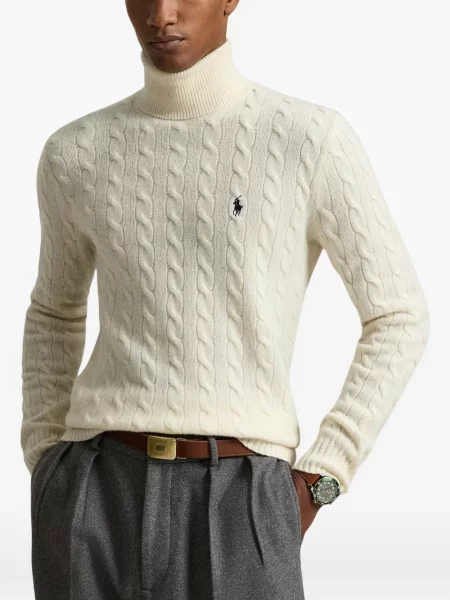 Pulover Polo Ralph Lauren de lână în carouri cu imagine verde