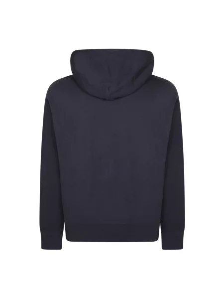 Bluza z kapturem Moncler z kapturem z dżerseju niebieska