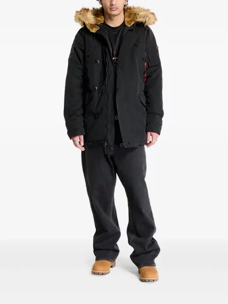 Geacă parka Alpha Industries cu blană negru