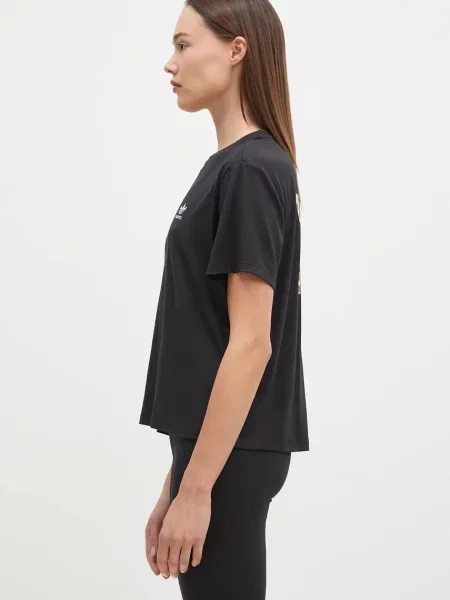 Μπλούζα Adidas Originals με λεοπαρ μοτιβο μαύρο