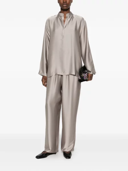 Gulerat pijamale Silkylicious gri