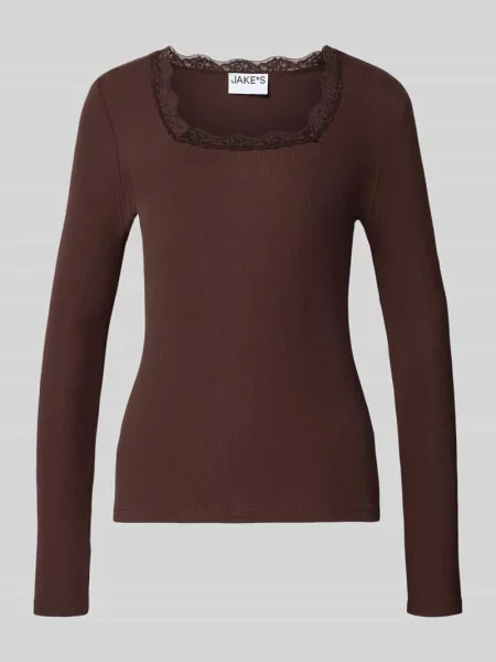 Bluzka z długim rękawem o kroju slim fit z mieszanki bawełny Jake*s Casual