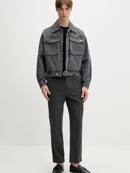 Filling Pieces džínsová bunda pánska rifľová Denim Washed sivá