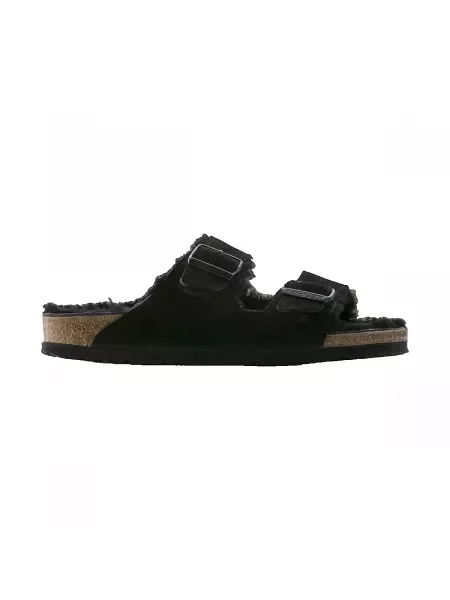 Sandále Birkenstock z ovčej kože čierna