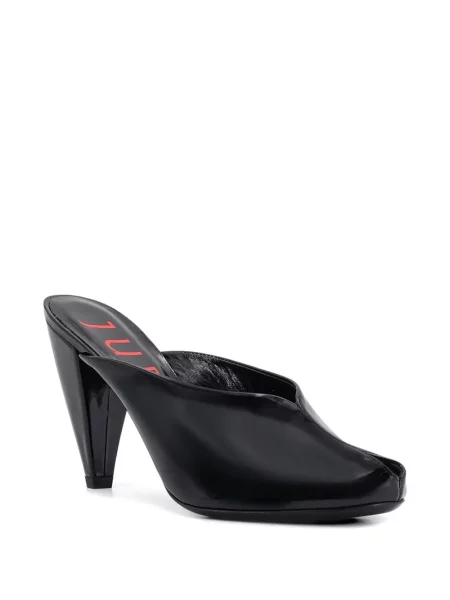 Papuci tip mules Jude din piele de lac negru