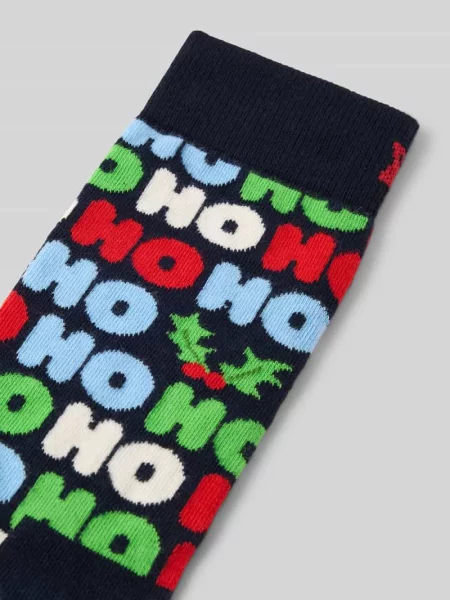 Skarpety z elastycznej mieszanki bawełny model Ho Ho Ho' Happy Socks granatowe