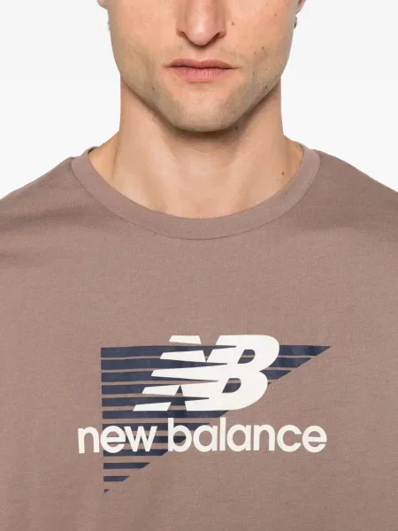 Top sport New Balance cu broderie maro